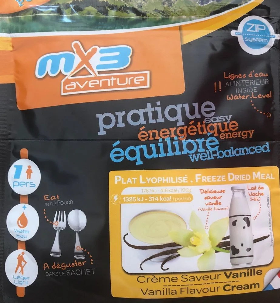 Crème saveur vanille