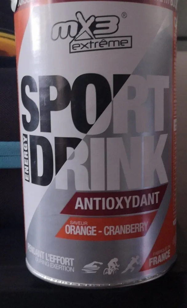 Sport drink energy antioxydant saveur orange cranberry