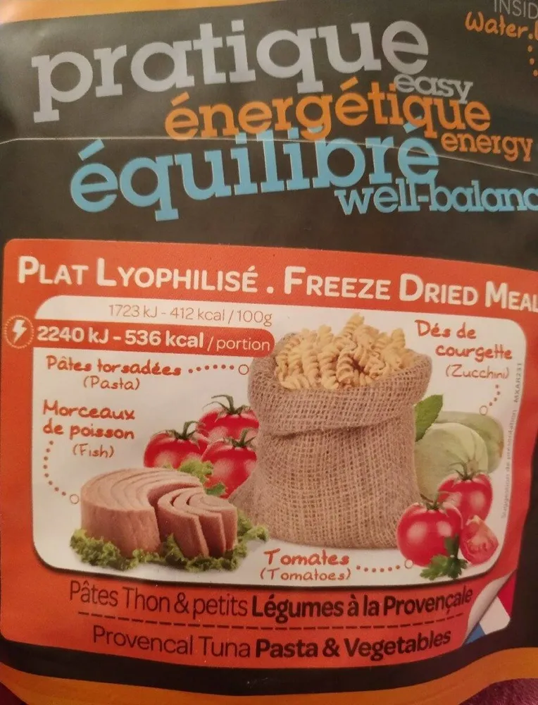 Plat lyophilisée pâtes thon & petits légumes