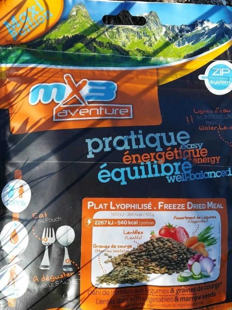 Plat lyophilisé Dahl de lentilles et graines de courge