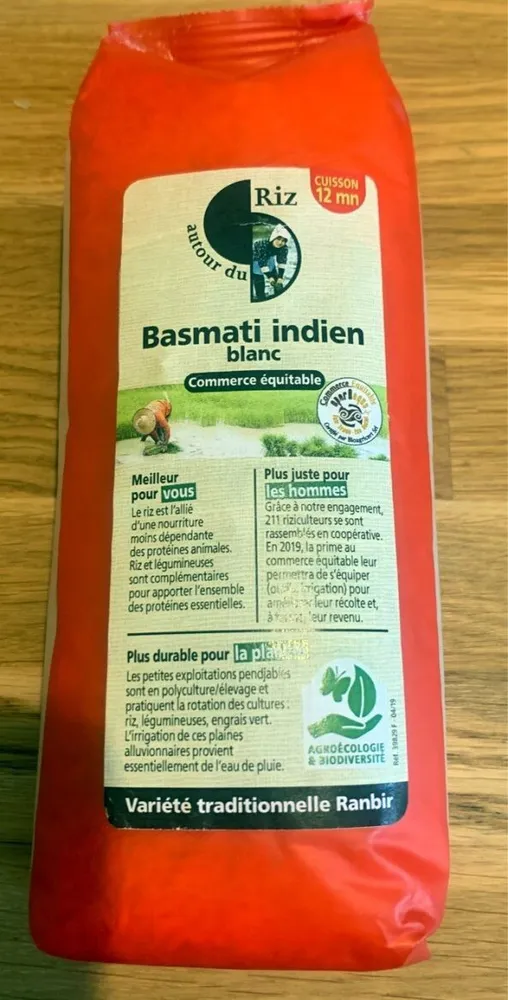 Riz basmati indien blanc