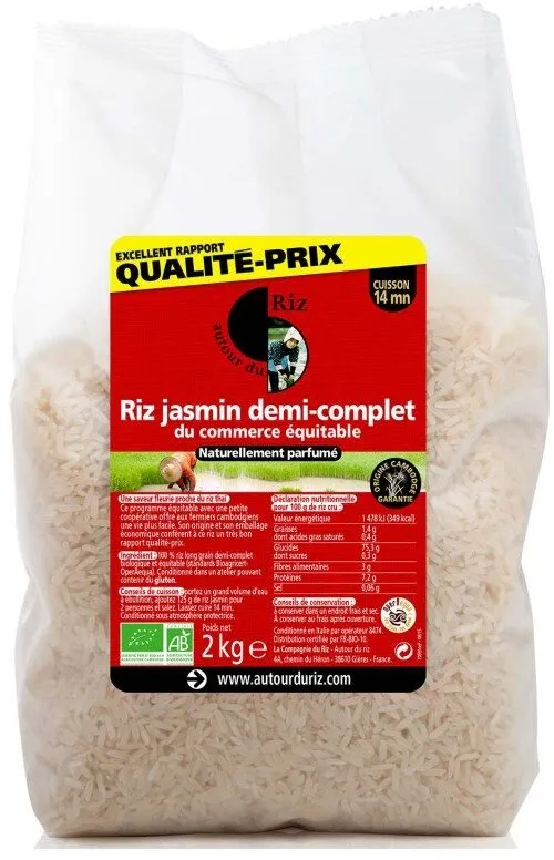 Riz jasmin demi-complet