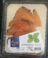 Saumon mariné tranché au basilic
