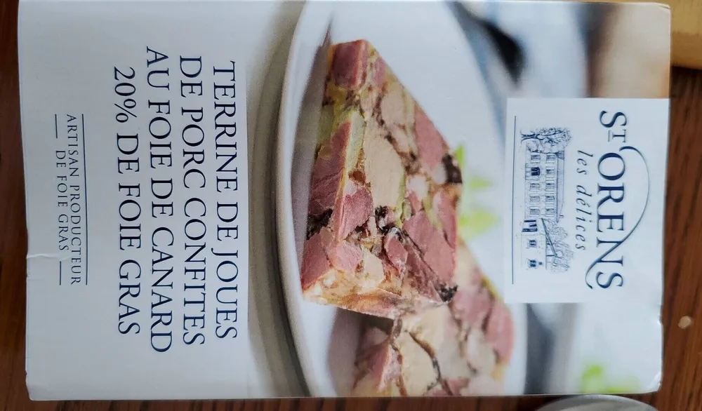 Terrine de joues de porc confites au foie de canard 20%