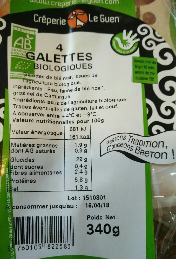 Galettes biologiques