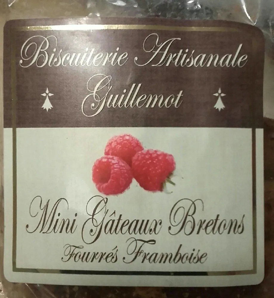 Minis gateaux Breton fourres framboise GUILLEMOT, 6 pieces