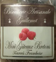 Minis gateaux Breton fourres framboise GUILLEMOT, 6 pieces