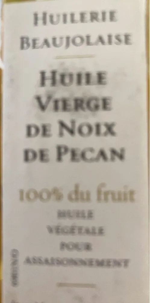 Huile vierges de boix de pecan