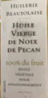 Huile vierges de boix de pecan