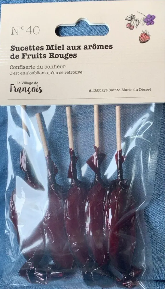 Sucettes miel aux aromes de fruit rouges