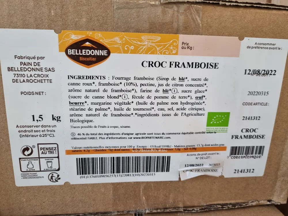 Biscuit croc' framboise