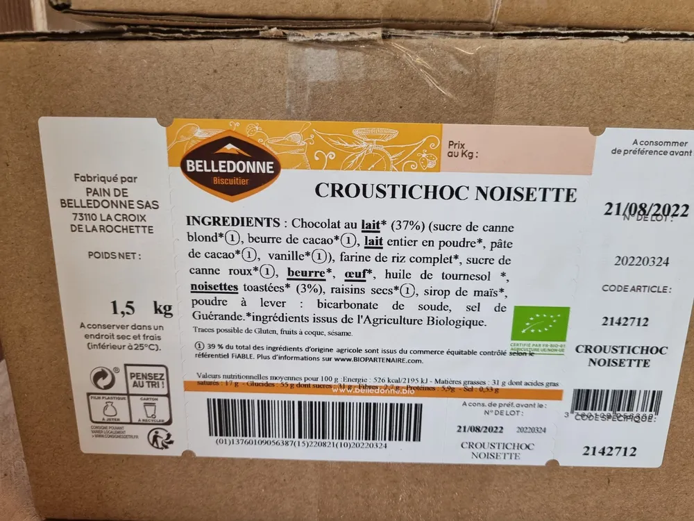 Biscuit crousti choc noisette