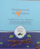 Sarments du médoc chocolat noir et cassis et basilic