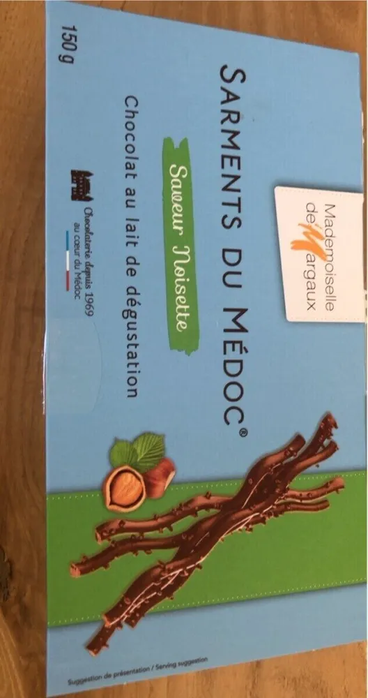SARMENTS DU MÉDOC Saveur Noisette Chocolat au lait de dégustation