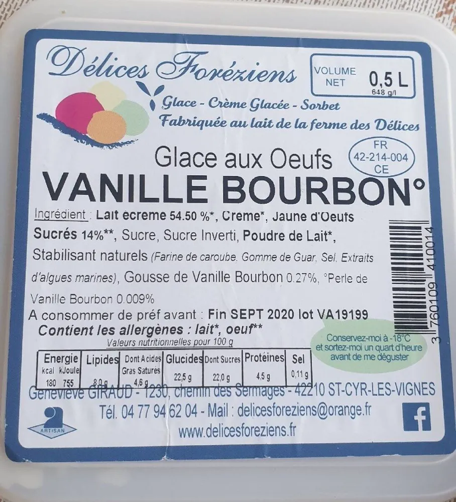 Glace vanille Bourbon