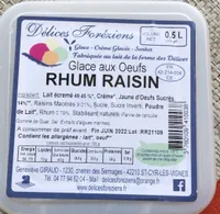 Glace aux oeufs rhum raisins