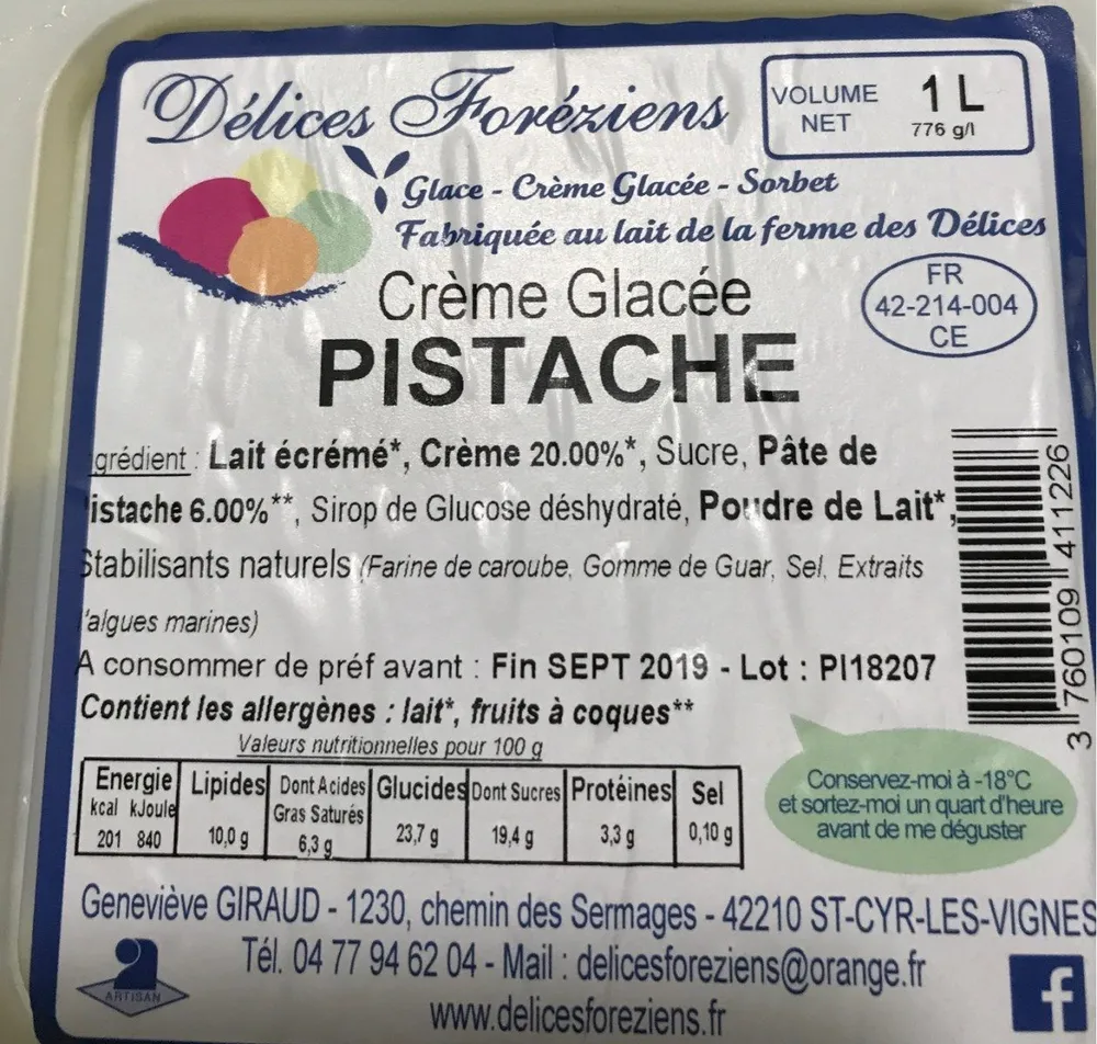 Creme glacée pistache