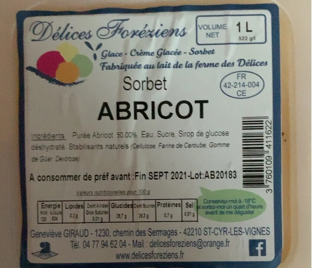 Sorbet abricot