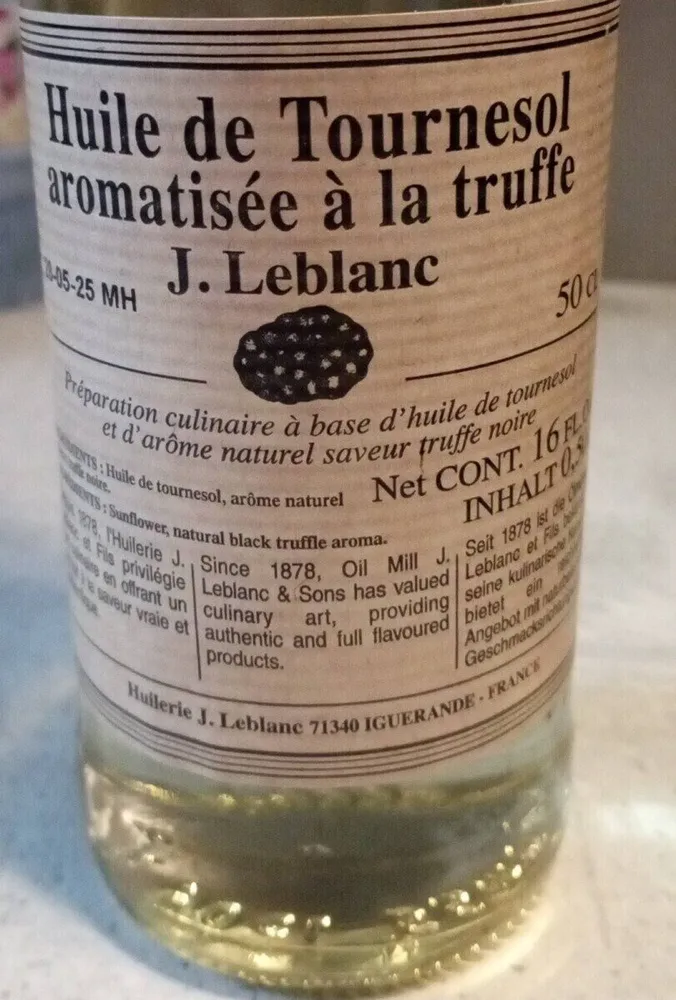 Huile de tournesol aromatisé à la truffe