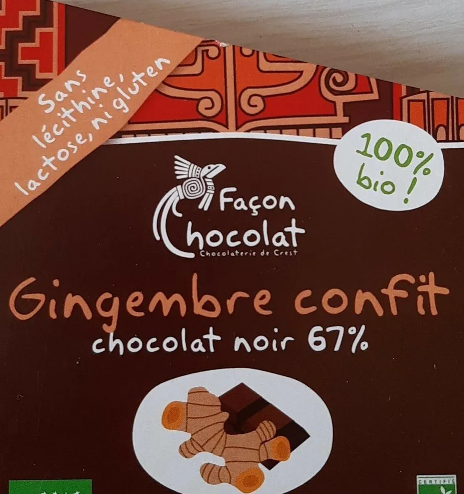 Gingembre confit Chocolat noir 67%
