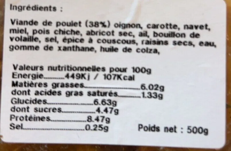 Tajine de poulet