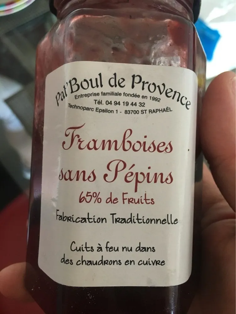 Framboises sans pepins 65% de fruits