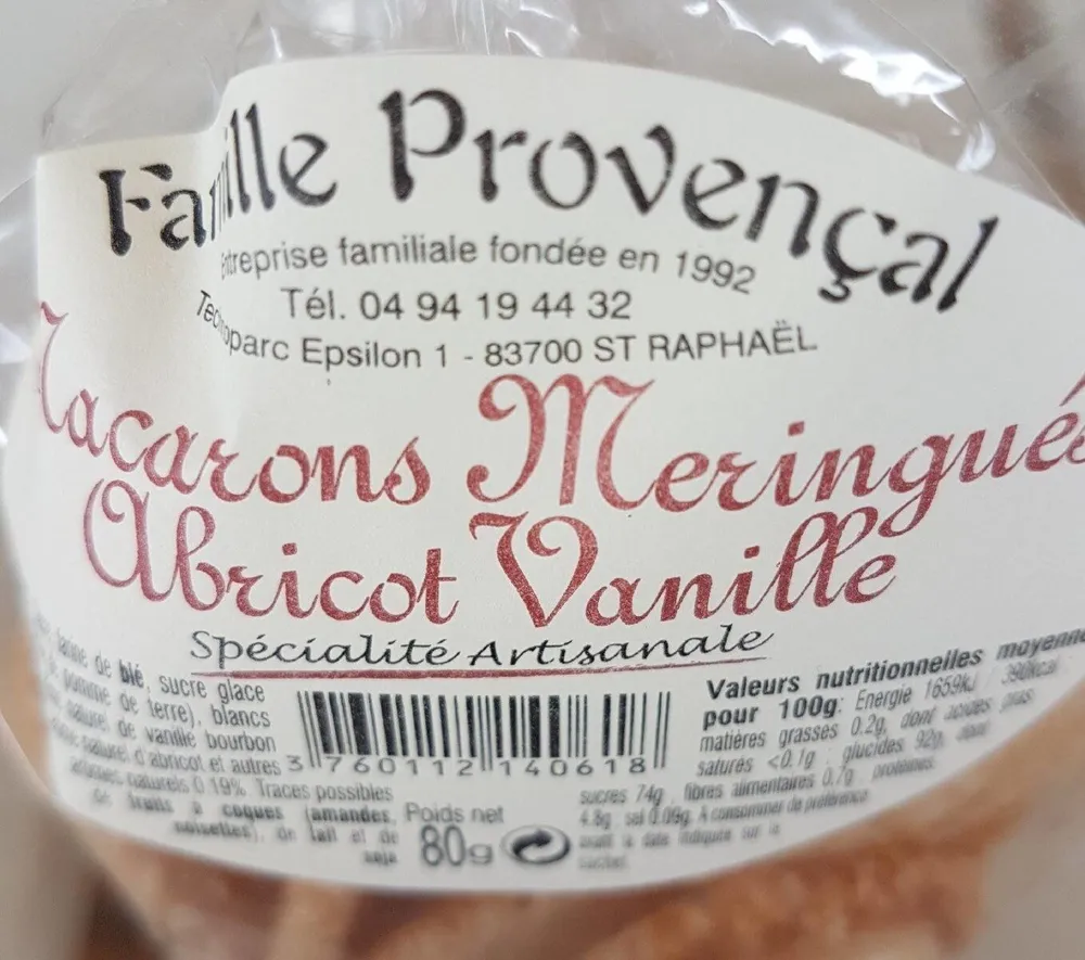 Macarons meringués abricot vanille