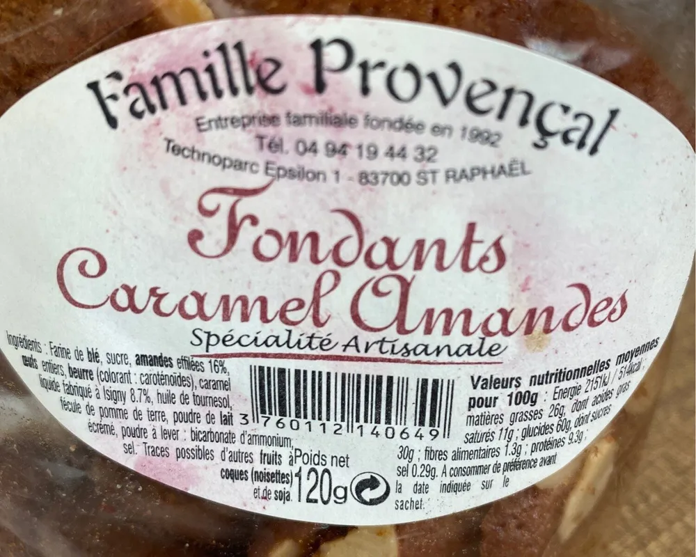 Fondants caramel amandes