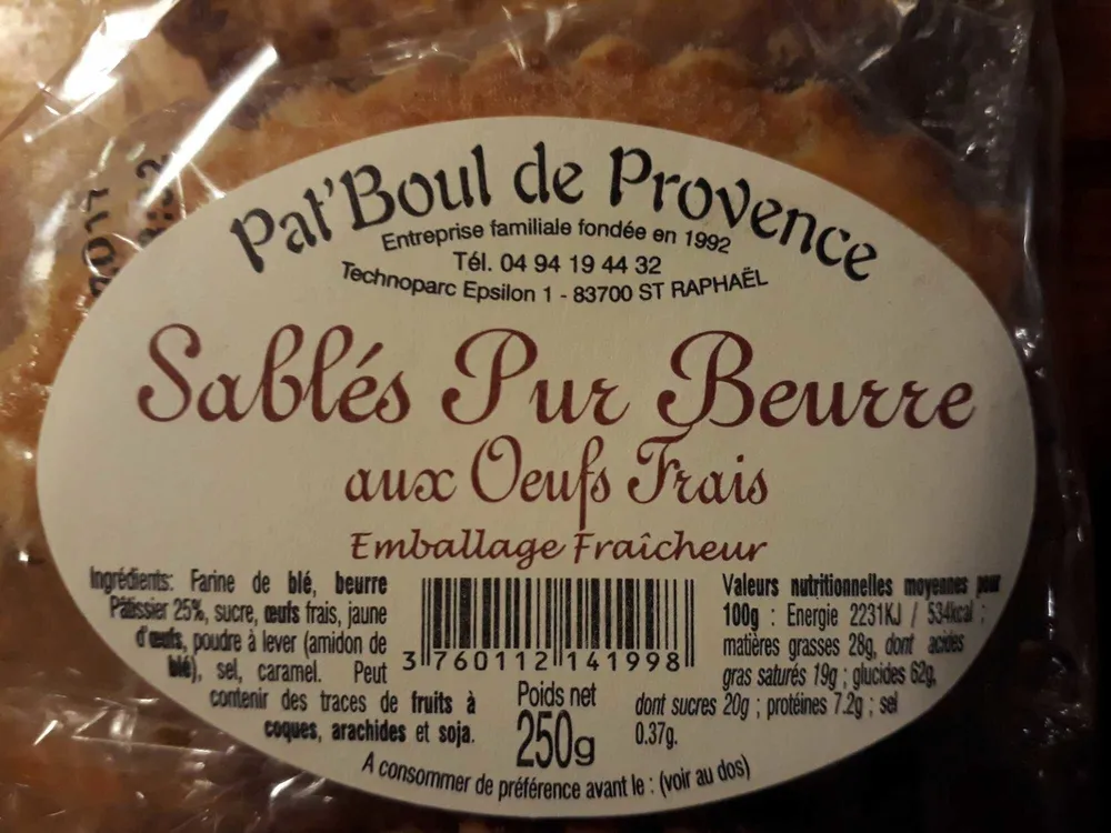 Sablés pur beurre aux œufs frais