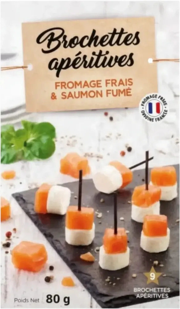 Brochettes Apéritives Fromage Frais et Saumon Fumé