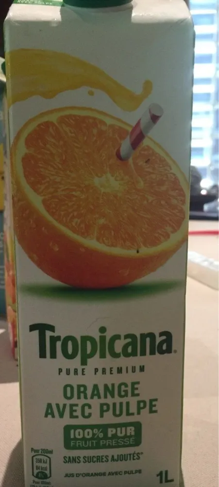 Jus d'orange avec pulpe