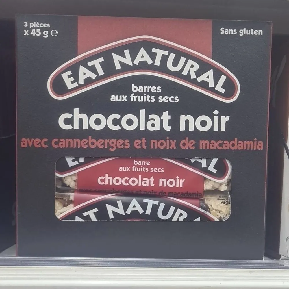 Barres aux fruits secs avec canneberges et noix de macadamia