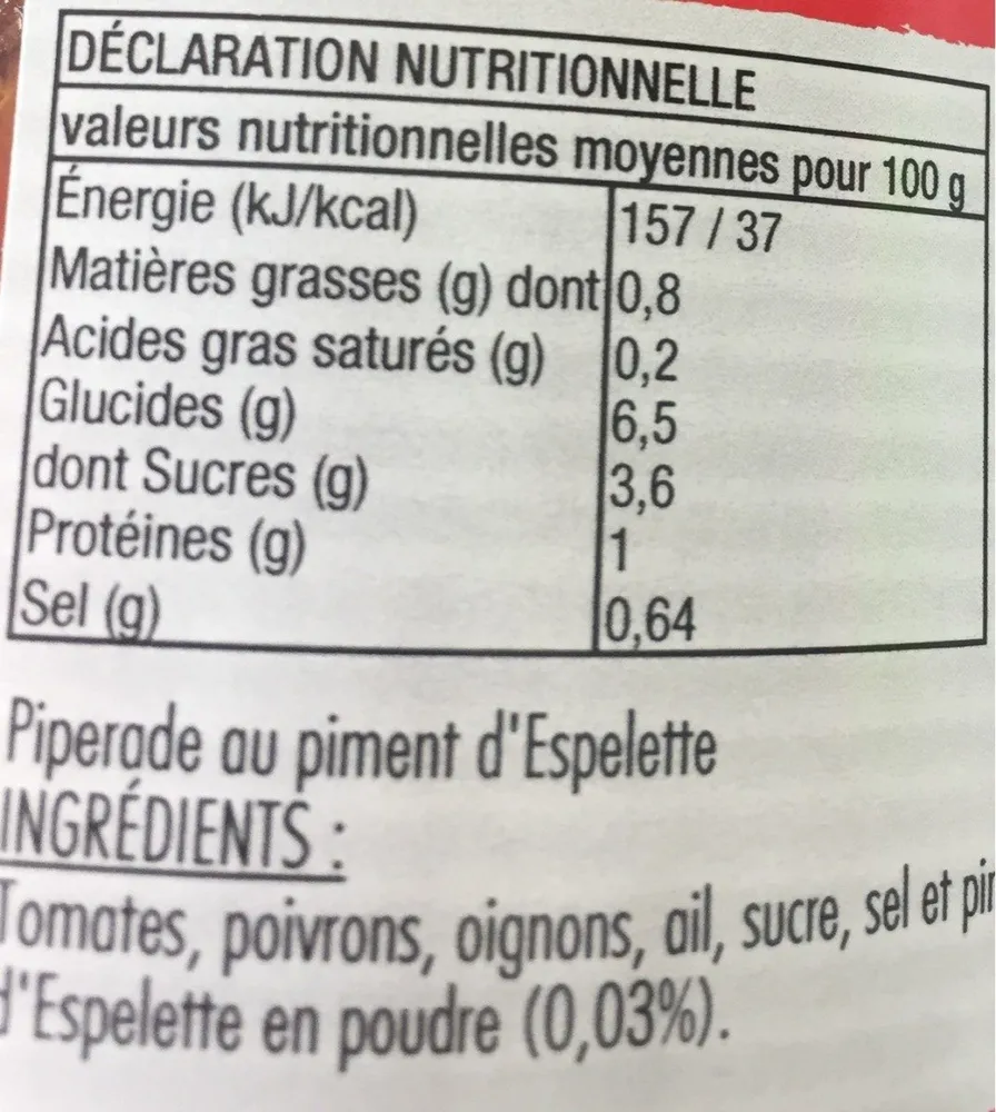 Piperade au Piment d'Espelette