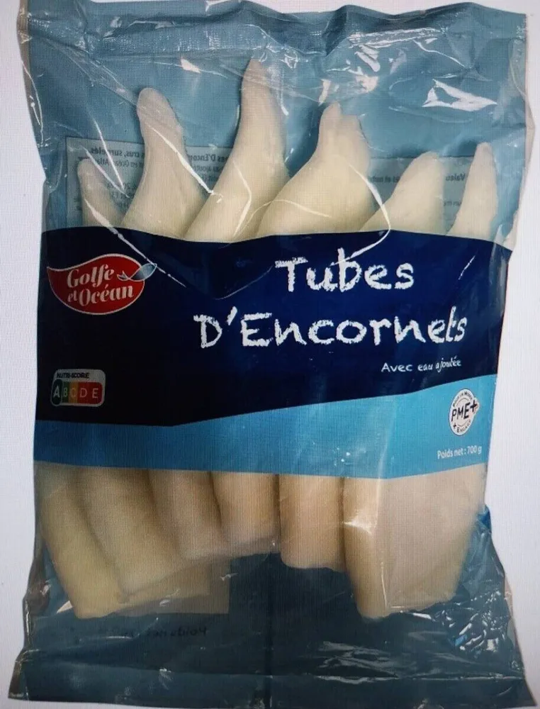 Tubes d'encornets surgelés