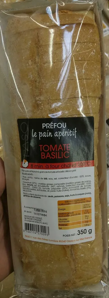 Préfou Le Pain Apéritif Tomate Basilic