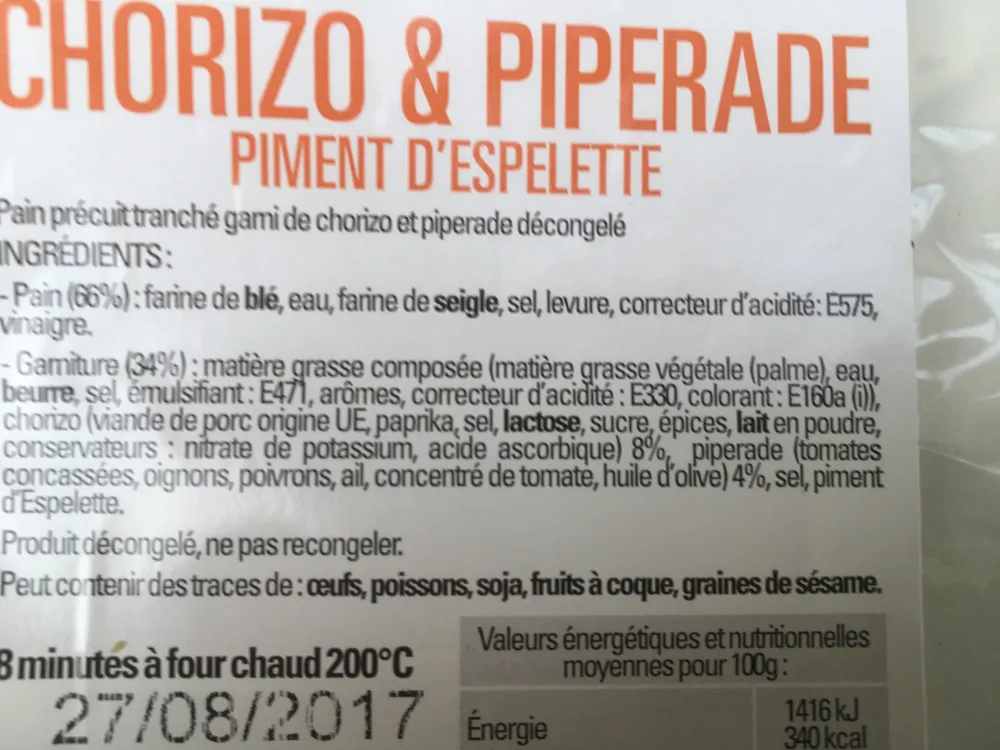 Le Préfou chorizo et piperade