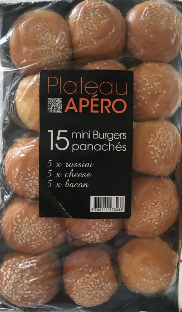 15 mini burgers panachés