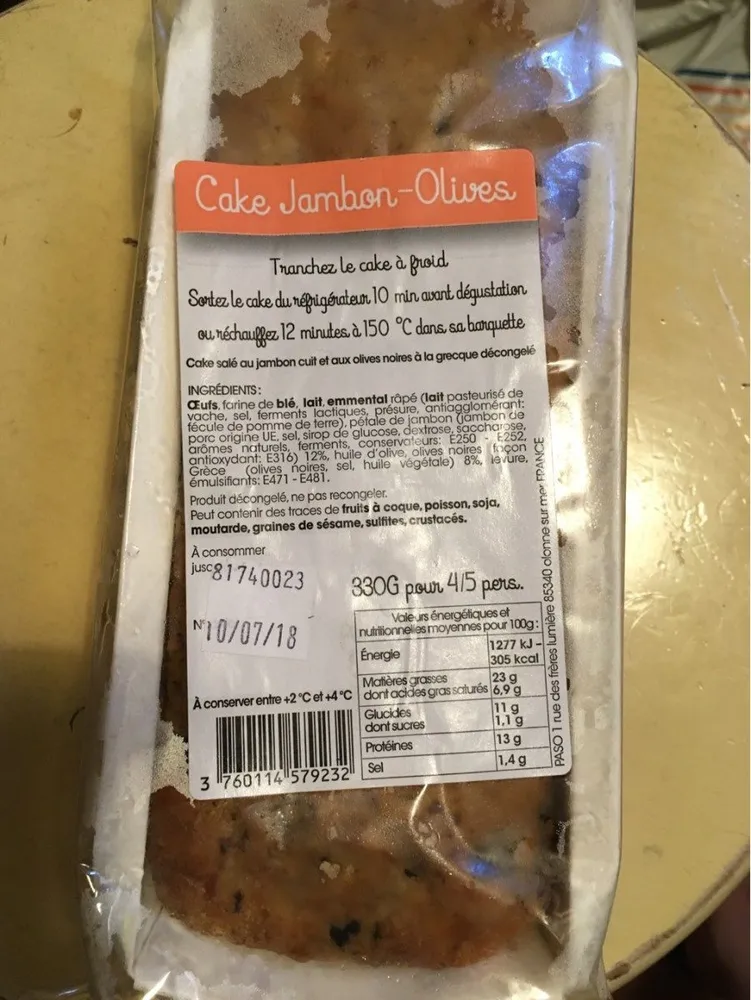 Cake jambon olives