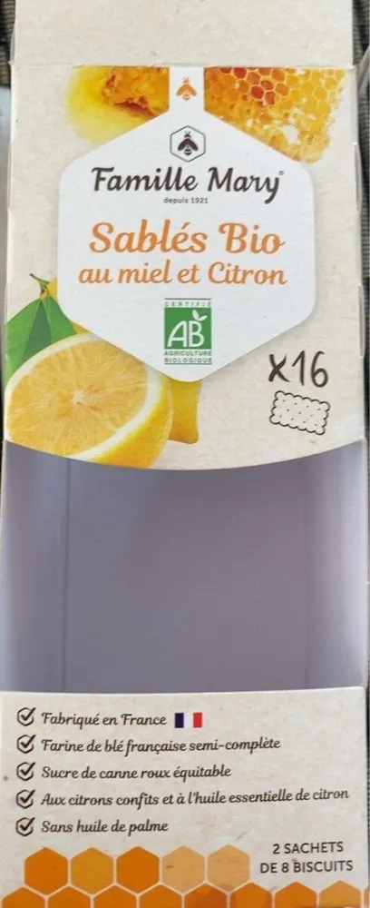 Sablés bio au miel et citron