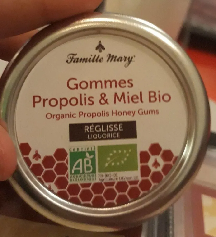 Gommes Propolis et Miel Bio Saveur Réglisse