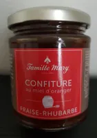 Confiture au miel d'oranger, fraise-rhubarbe