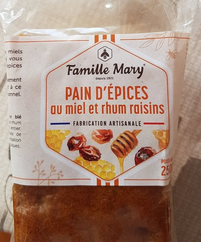 Pain d'épices au miel et rhum raisins
