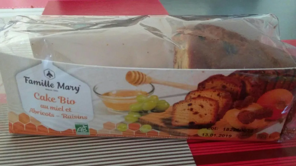Cake Bio miel abricots raisons