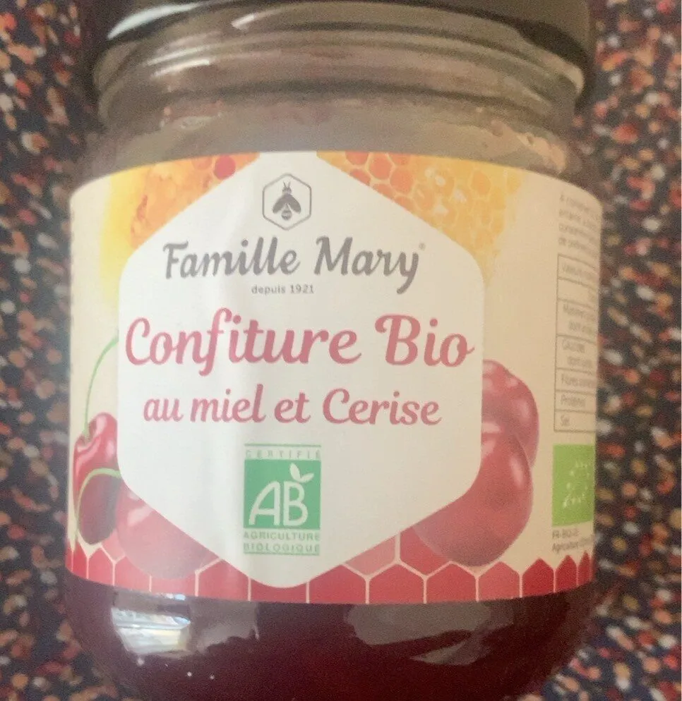 Confiture bio au miel et cerise