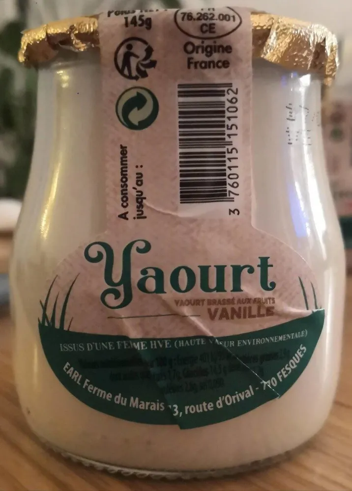 Yaourt de la Ferme du Marais saveur Vanille