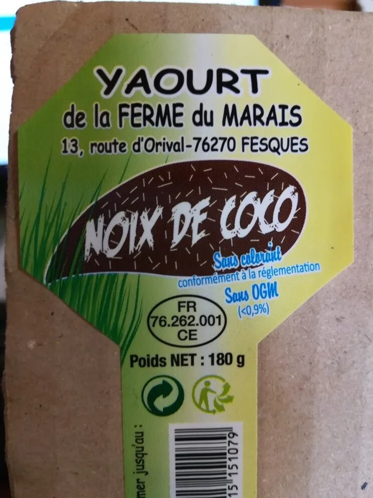 Yaourt de la Ferme des Marais Noix de Coco