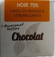 Chocolat Noir 70% Lamelles oranges et citrons confits