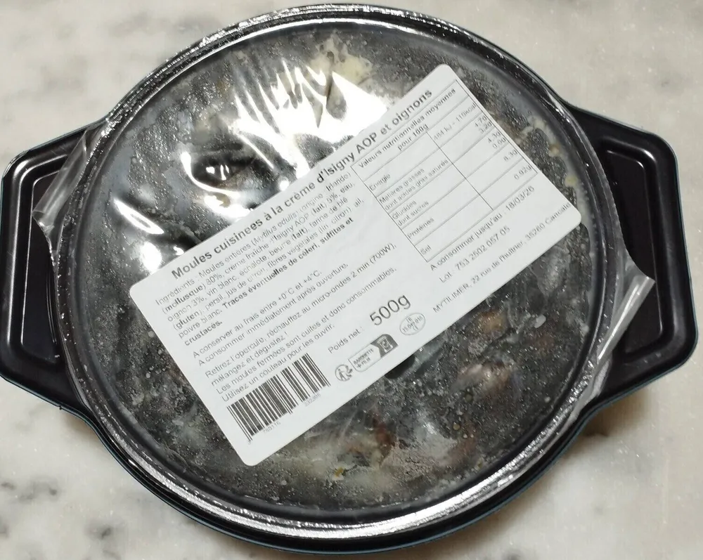 Moules cuisinées à la crème d'Isigny