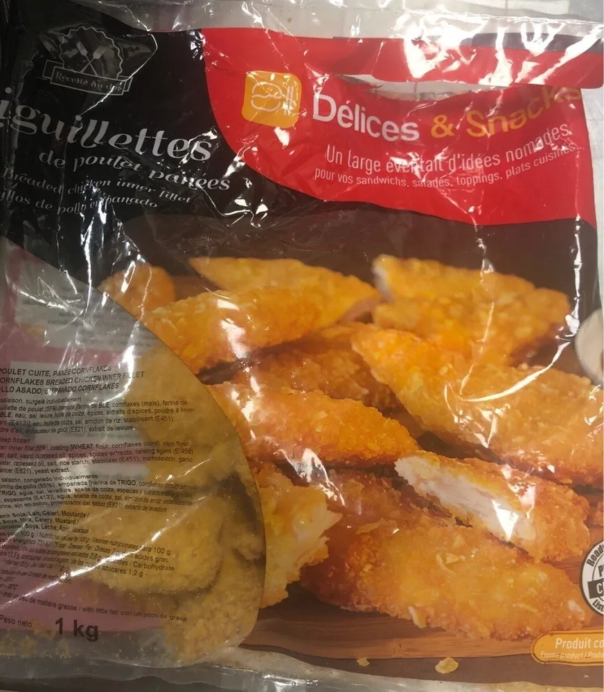 Aiguillettes de poulet panées