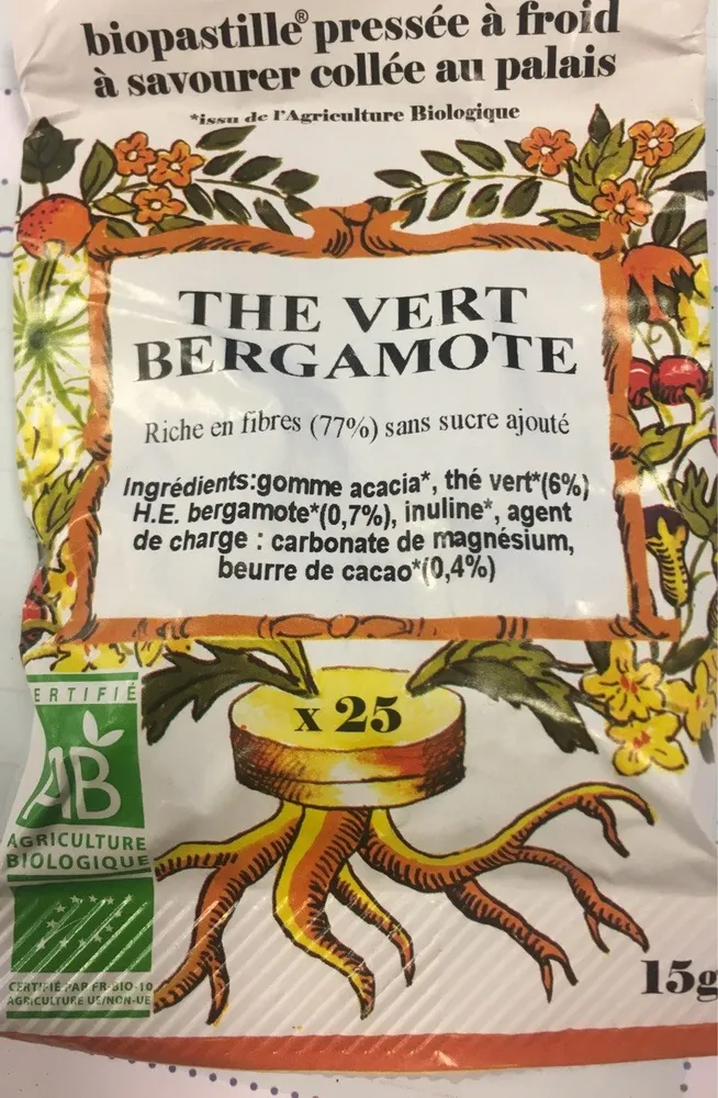 Tisane a Sucer thé Vert Bergamote
